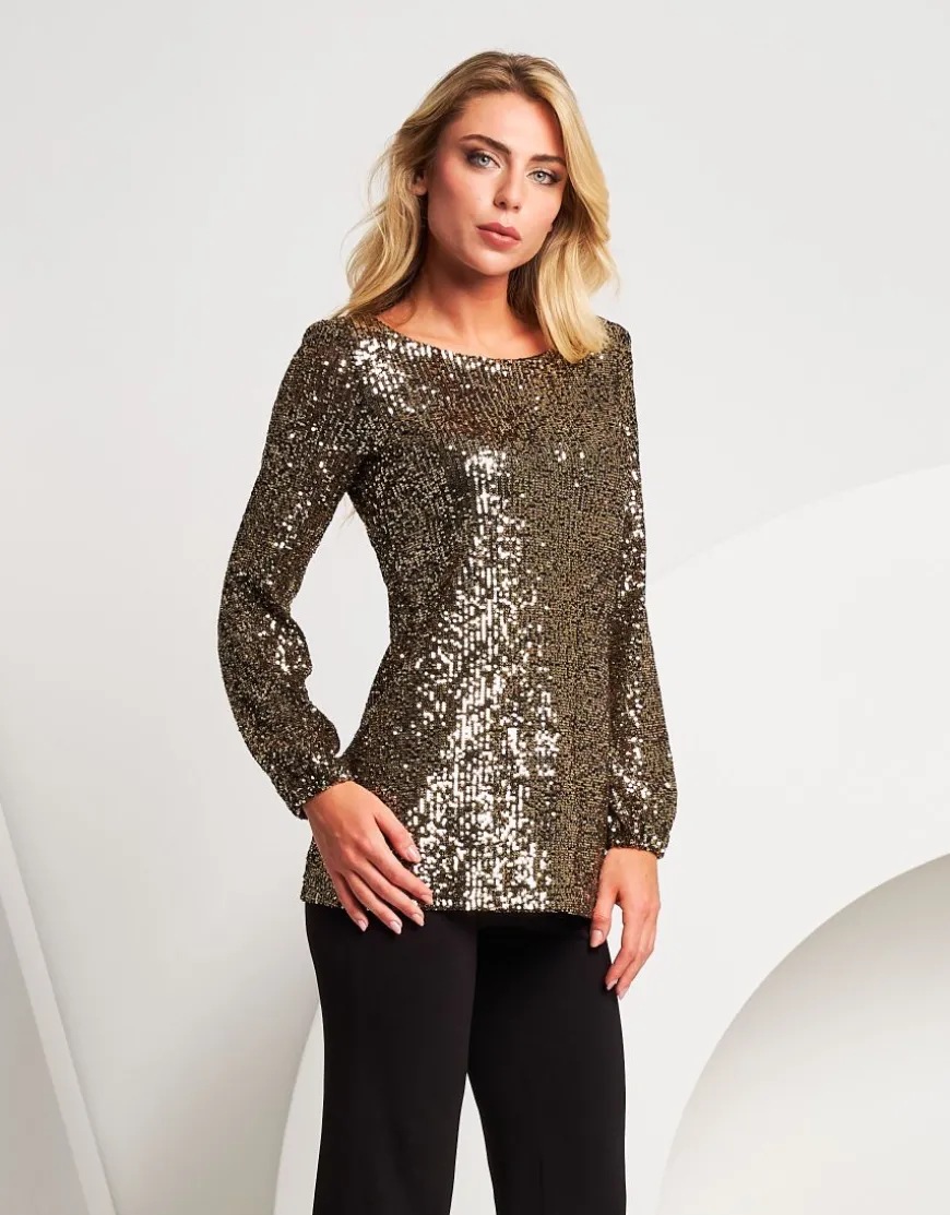 Casacca in paillettes oro