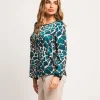 Casacca in raso animalier foresta