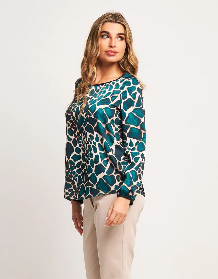 Casacca in raso animalier foresta