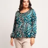 Casacca in raso animalier foresta
