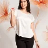 Casacca in raso con bordi in maglia