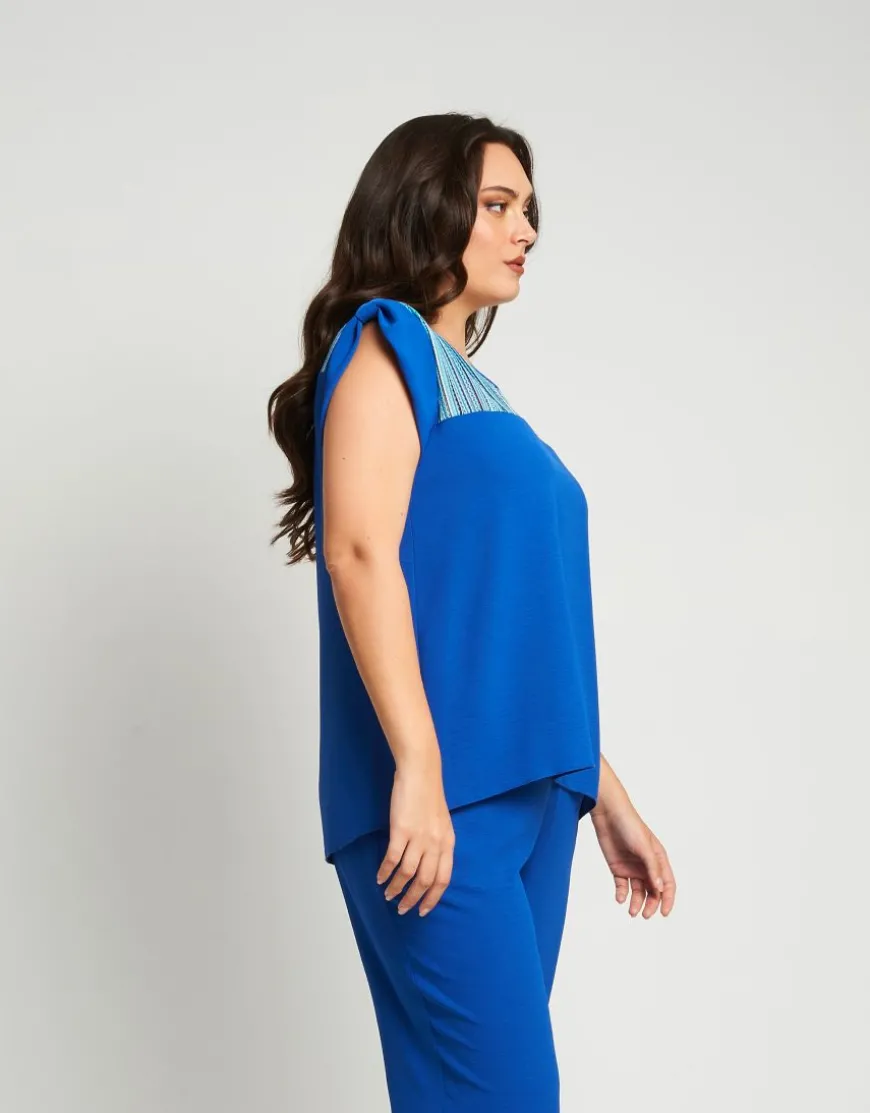 Casacca in viscosa con carré in rete