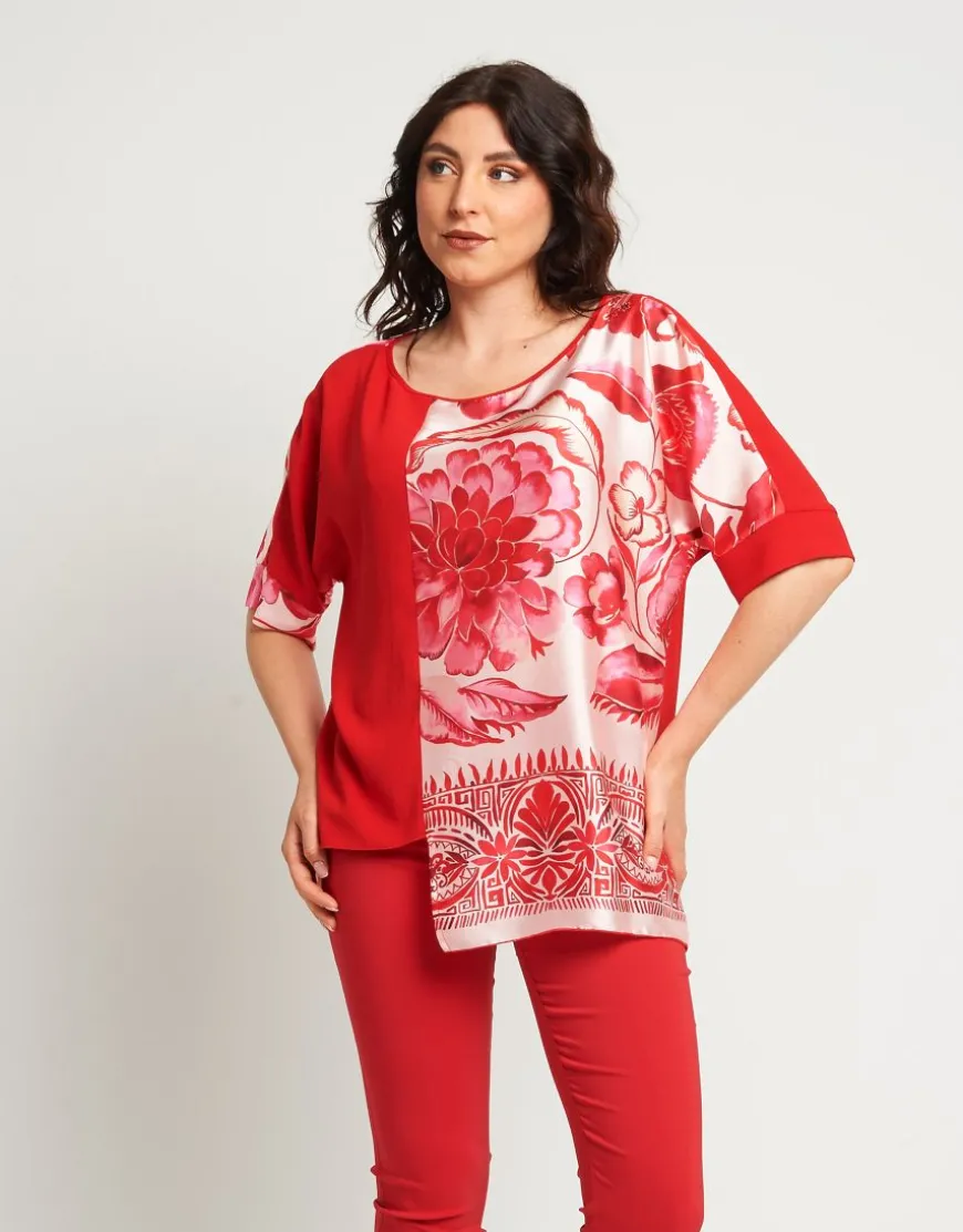 Casacca in viscosa con maniche a kimono