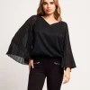 Casacca lurex con maniche plissé