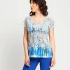 Casacca stampata con inserti in pizzo