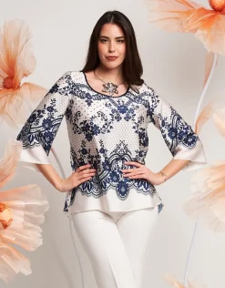 Casacca svasata in fantasia pizzo