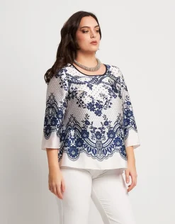 Casacca svasata in fantasia pizzo