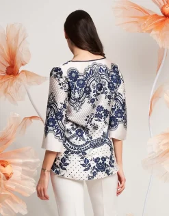 Casacca svasata in fantasia pizzo