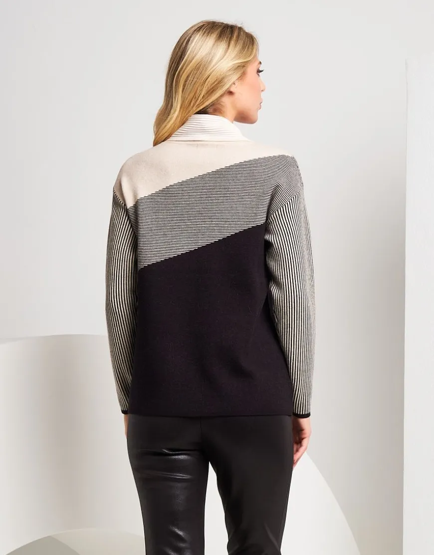Dolcevita color block a righe