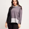 Dolcevita color block grigio