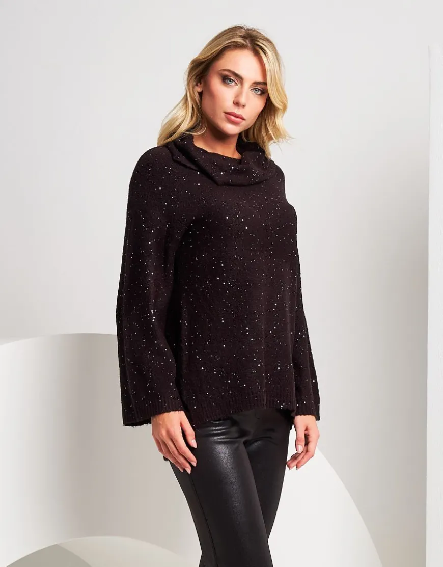 Dolcevita con filato in paillettes