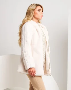 Ecopelliccia con cappuccio e zip