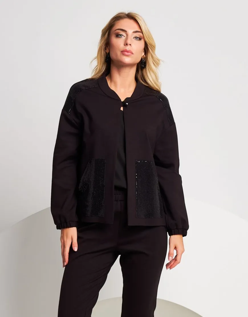 Giacca bomber con dettagli di paillettes