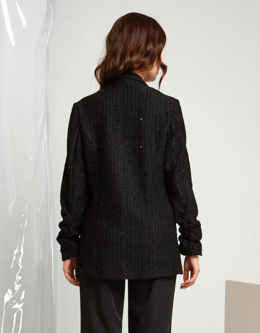 Giacca bouclé con paillettes