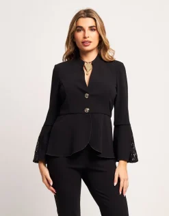 Giacca con inserti in pizzo e paillettes