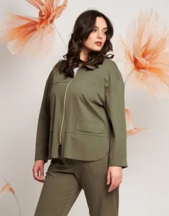 Giacca con zip e pattine