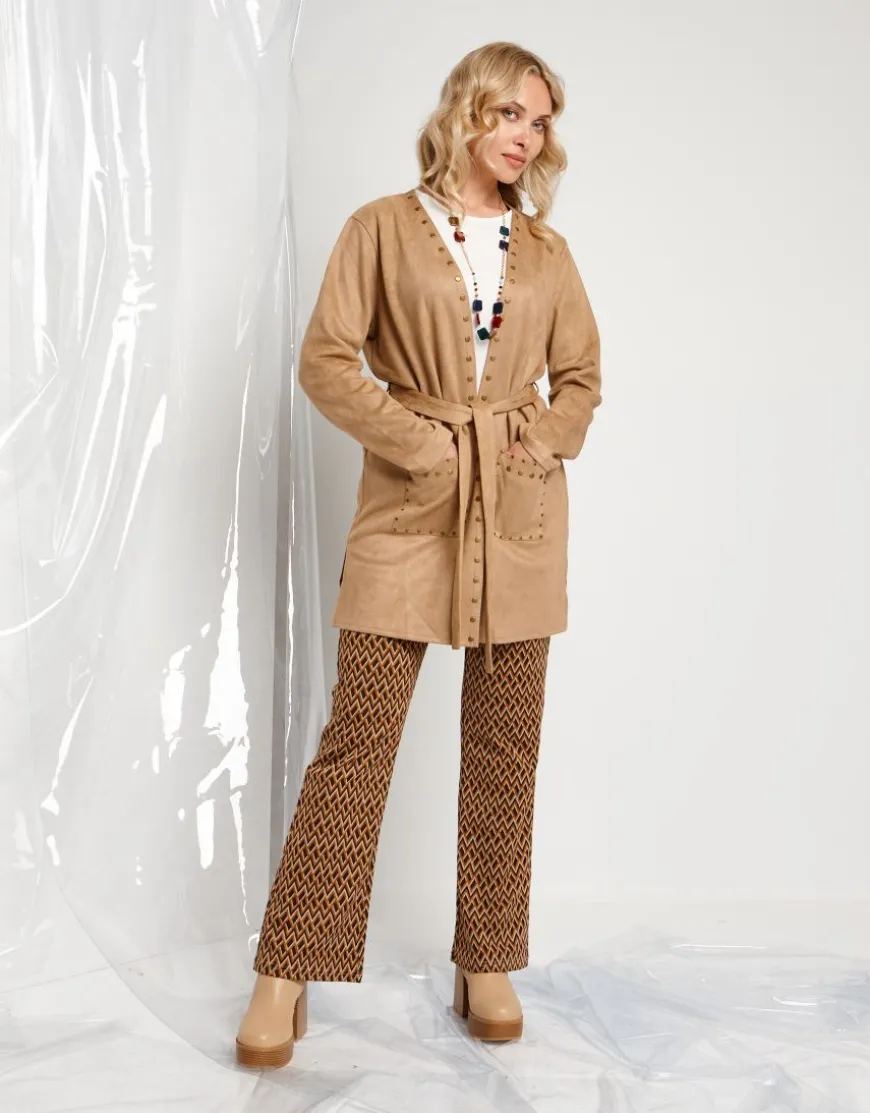 Giacca in ecosuede con borchie
