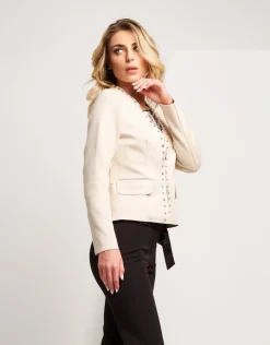 Giacca in ecosuede con borchie