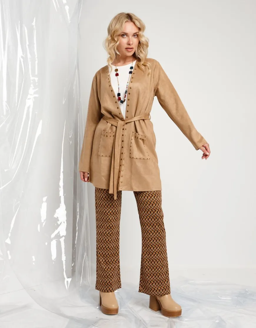 Giacca in ecosuede con borchie