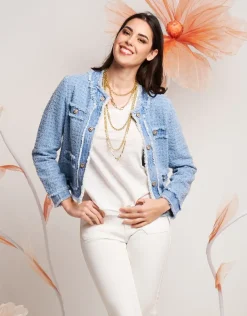 Giacca in jeans effetto bouclé