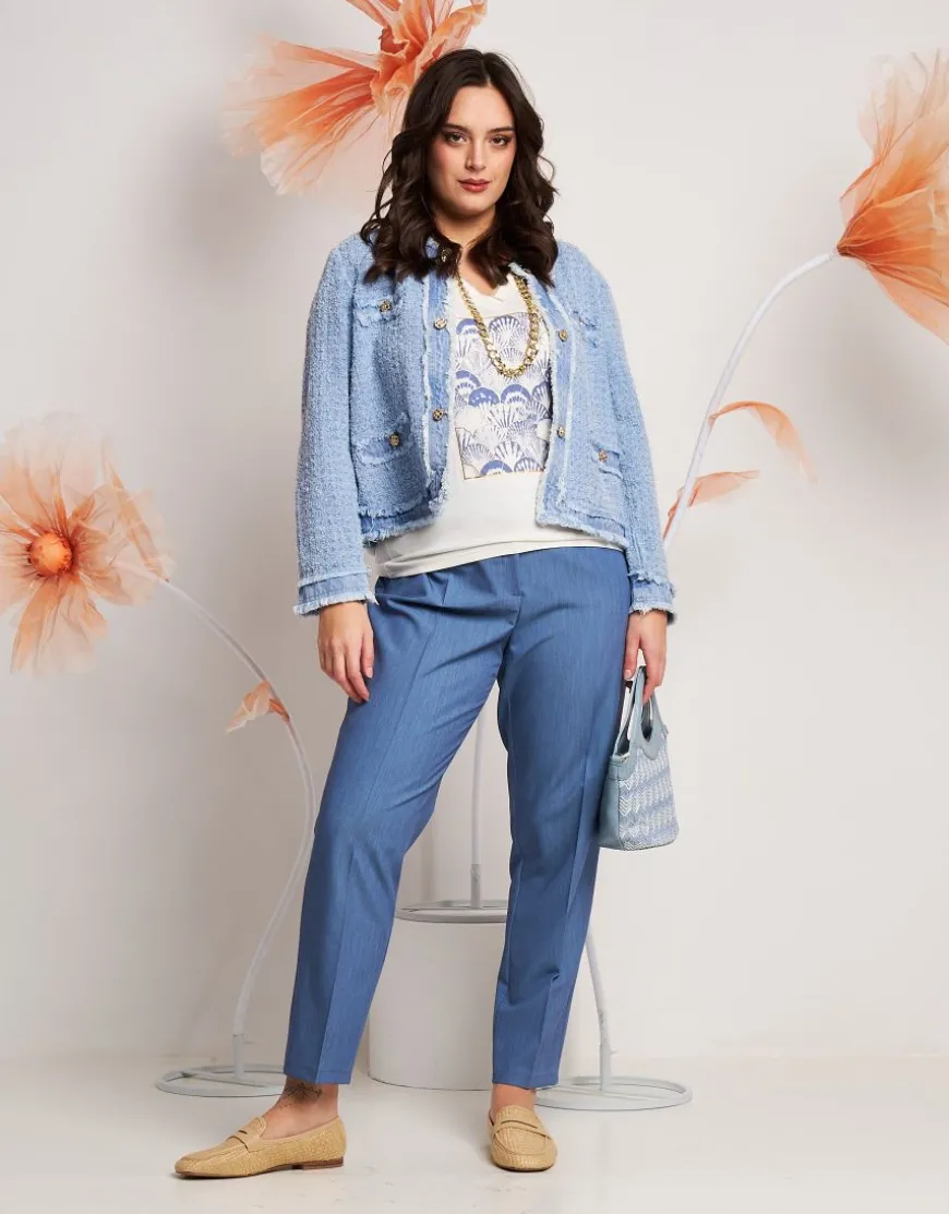 Giacca in jeans effetto bouclé