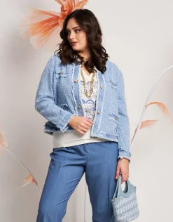 Giacca in jeans effetto bouclé
