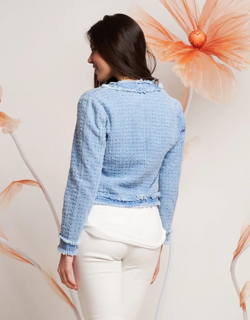 Giacca in jeans effetto bouclé