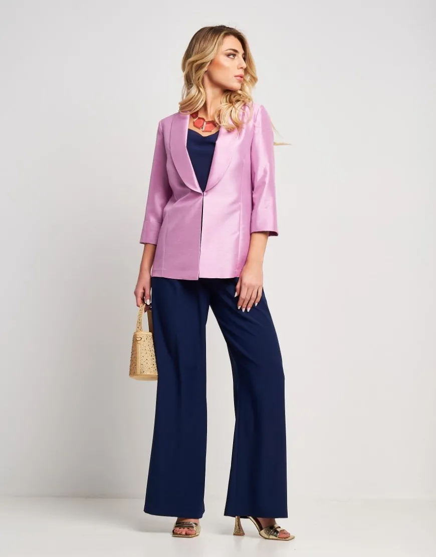 Giacca in shantung blush