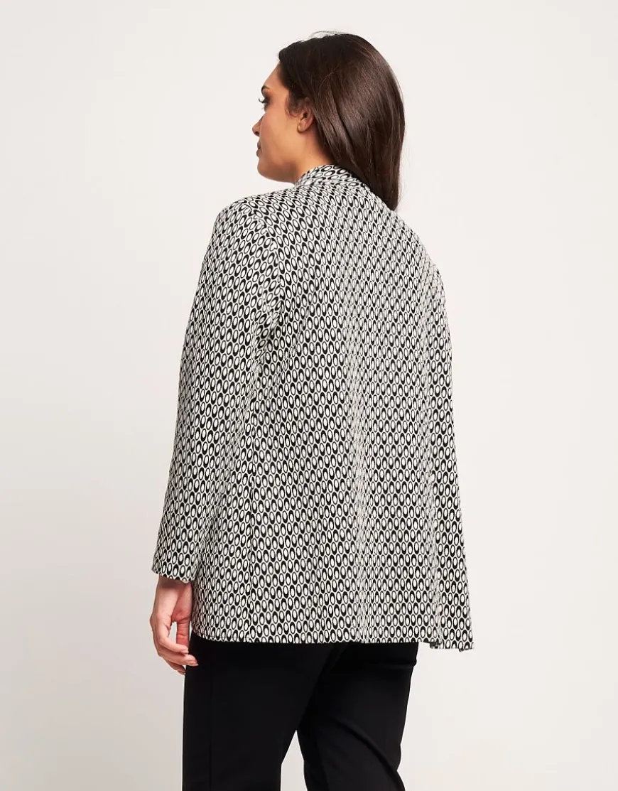 Giacca jacquard a pois con collo revers
