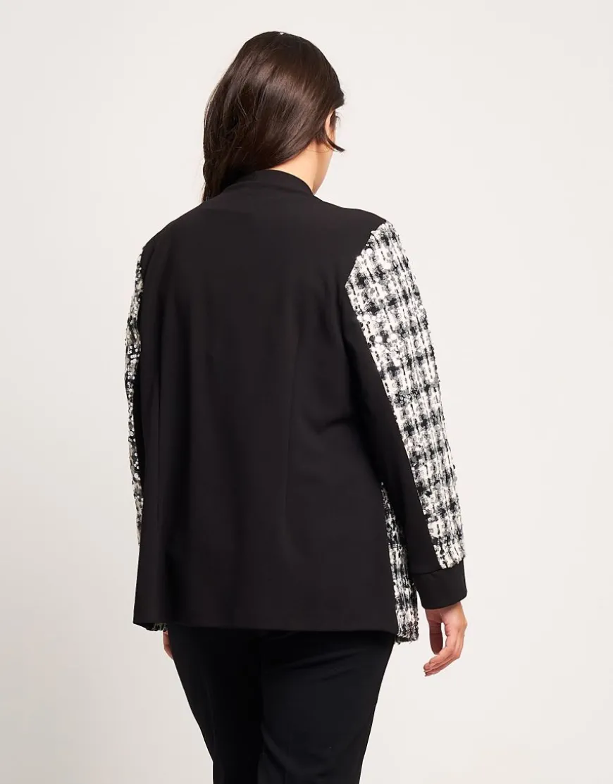 Giacca lunga bouclé con paillettes