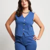 Gilet corto in bistretch nuvola