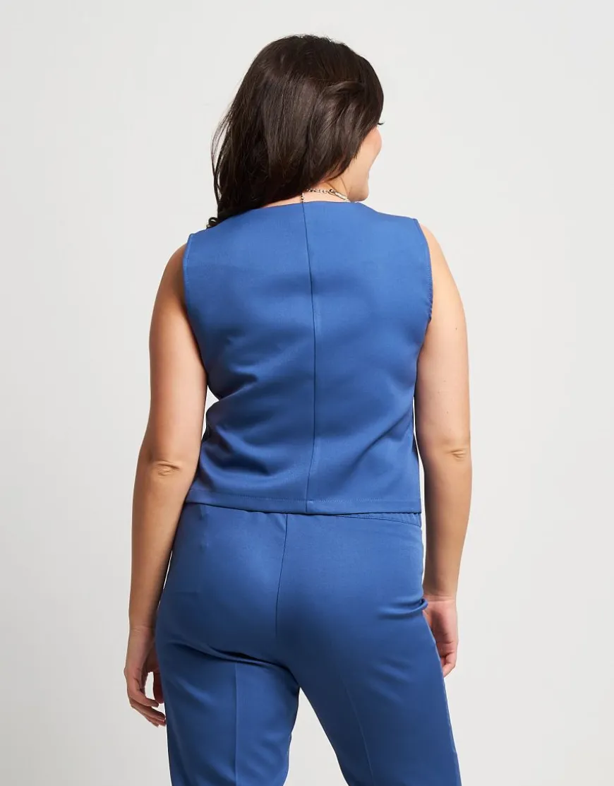 Gilet corto in bistretch nuvola