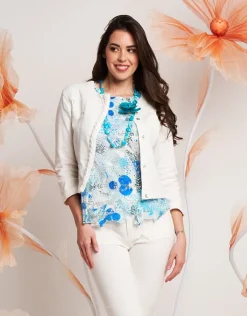 Giubbino in cotone con perle