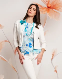 Giubbino in cotone con perle