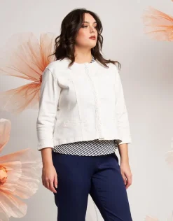 Giubbino in cotone con perle