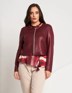 Giubbino in ecopelle con zip