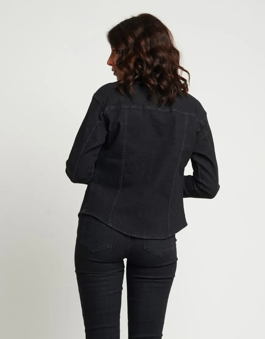 Giubbino in jeans animalier