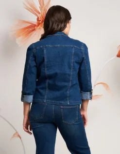 Giubbino in jeans con colletto e taschini