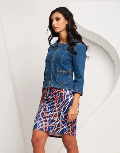 Giubbino in jeans con treccia