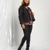 Giubbino in jeans nero