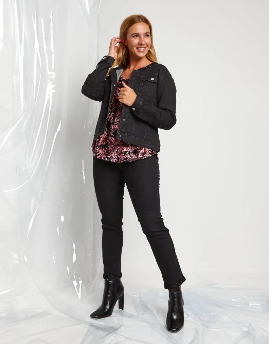 Giubbino in jeans nero
