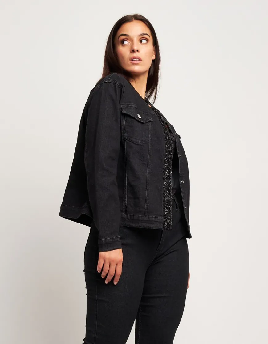 Giubbino in jeans nero