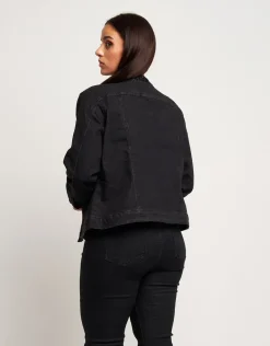 Giubbino in jeans nero