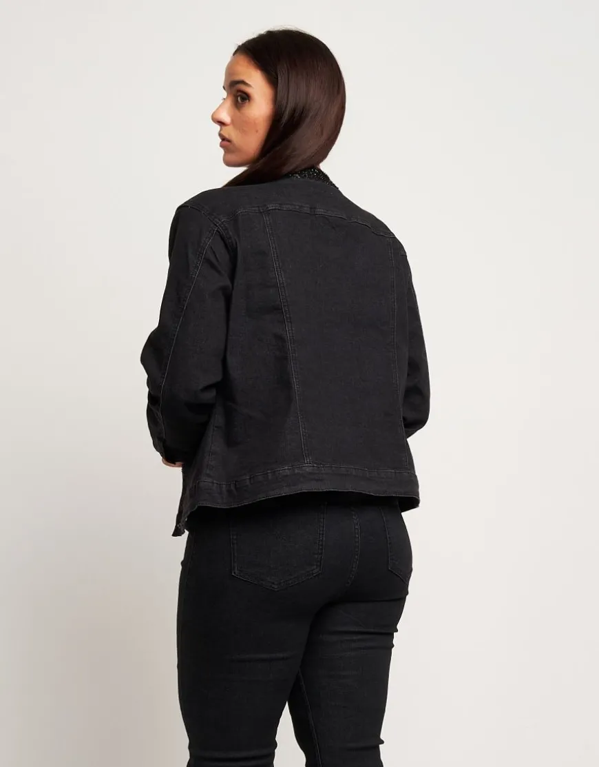 Giubbino in jeans nero