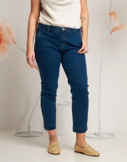 Jeans cropped con tasche alla francese