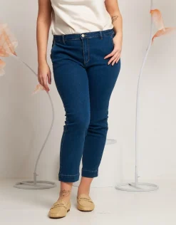 Jeans cropped con tasche alla francese