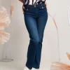 Jeans largo con pattine