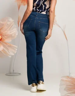 Jeans largo con pattine