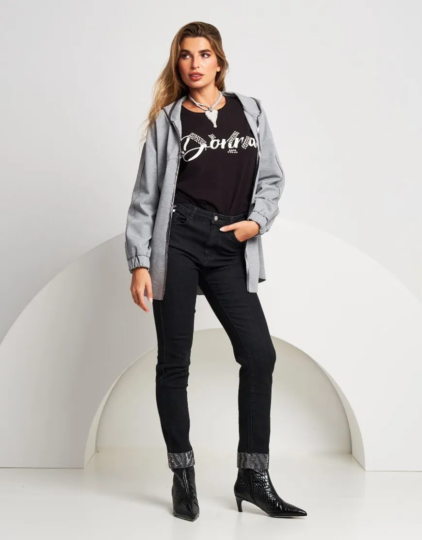 Jeans skinny con dettaglio animalier