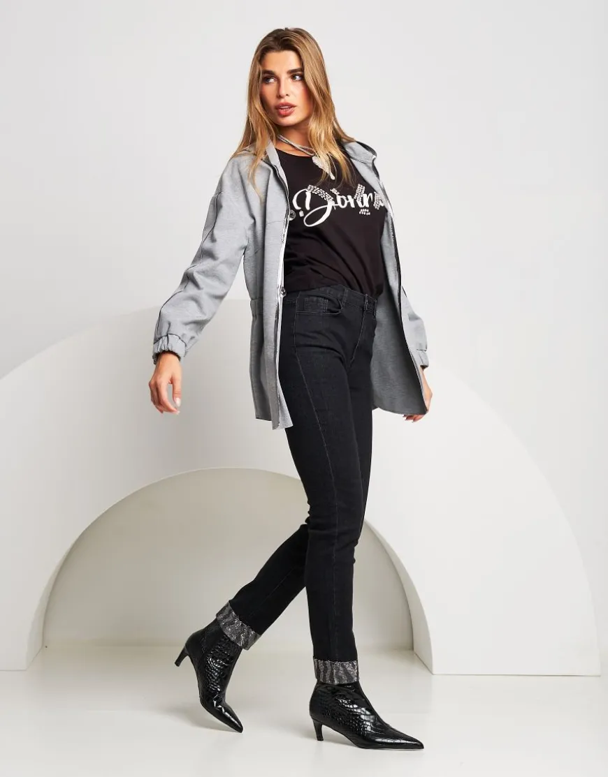 Jeans skinny con dettaglio animalier